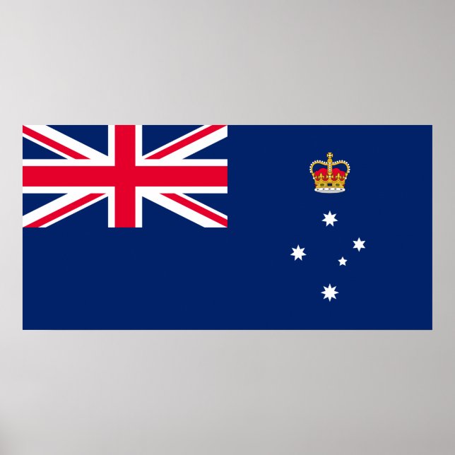 Poster Bandeira Estadual de Victoria (Austrália) (Frente)
