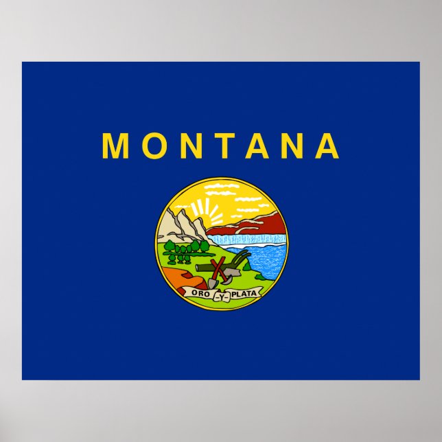 Poster Bandeira estatal de Montana (Frente)