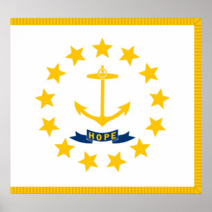 Poster Bandeira estatal Rhode Island