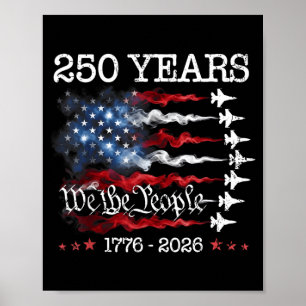 Poster Bandeira EUA Aviões de Combate Vintage 250 Anos 17