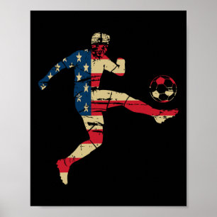 Poster Bandeira EUA Can México Futebol América do Norte F