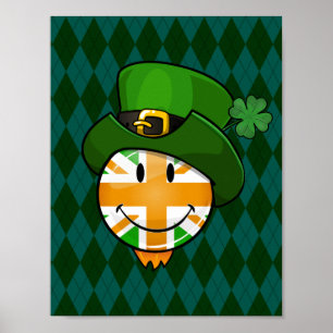 Poster Bandeira feliz de Union Jack do irlandês em um