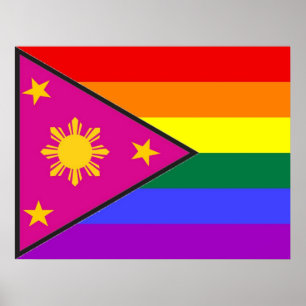 Póster Bandeira filipina do orgulho de GLBT
