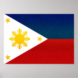 Poster Bandeira filipina removida moderna