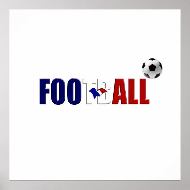 Póster Bandeira francesa de futebol cola presentes de log (Frente)