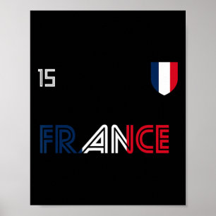 Poster Bandeira Francesa de Futebol Retro da França