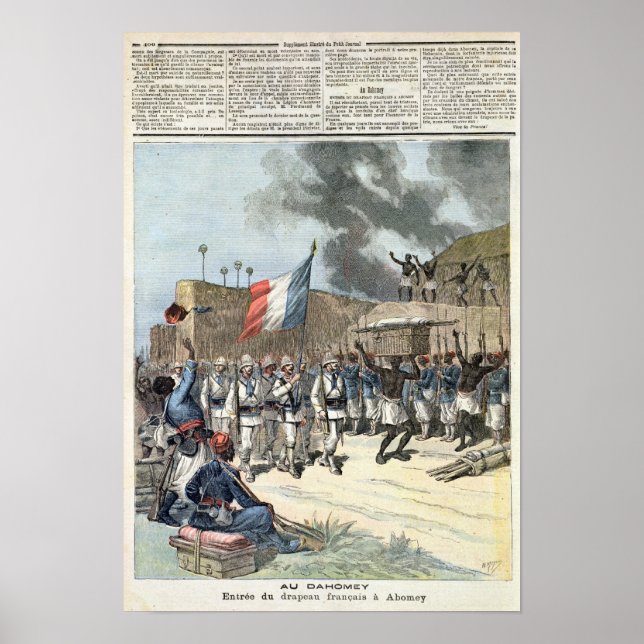 Póster Bandeira Francesa entrando em Abomey (Frente)