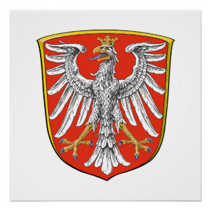 Póster Bandeira Frankfurt Main cidade alemanha símbolo em