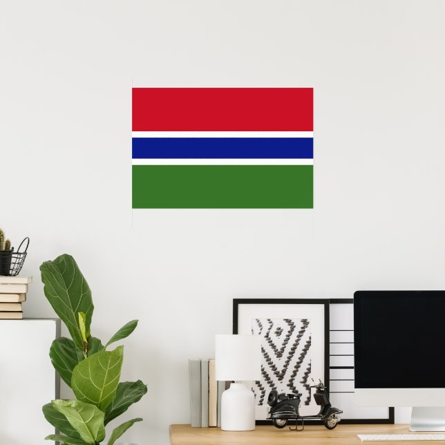 Poster Bandeira Gâmbia (Escritório em casa)