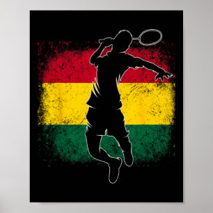 Poster Bandeira Gana do Jogador de Badminton