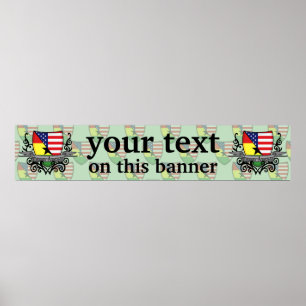 Póster Bandeira Ganês-Americana da bandeira do protetor