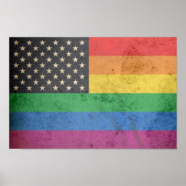 Poster Bandeira gay Americana (Frente)