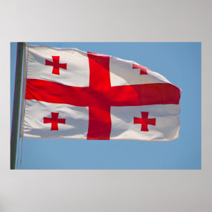 Póster Bandeira Georgiana Ao Vento