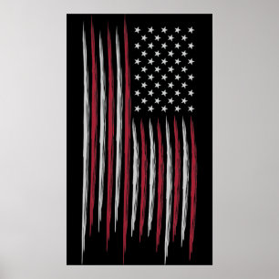 Poster Bandeira Grunge USA