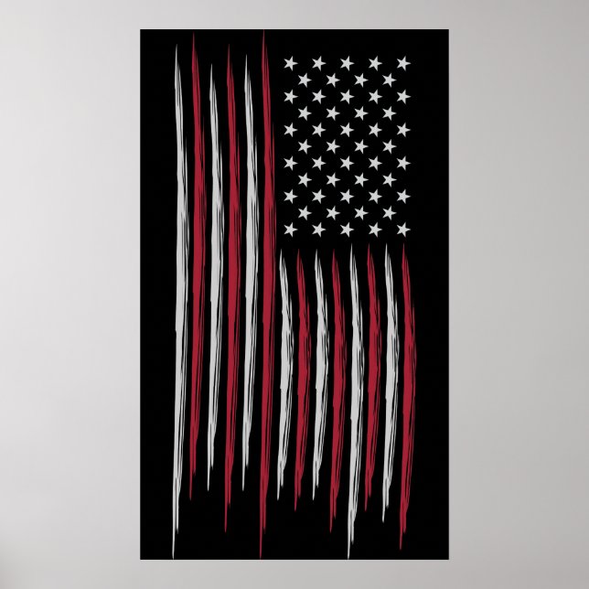 Poster Bandeira Grunge USA (Frente)