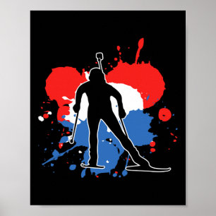 Poster Bandeira Holandesa Biathlonist - Holandês Biathlon