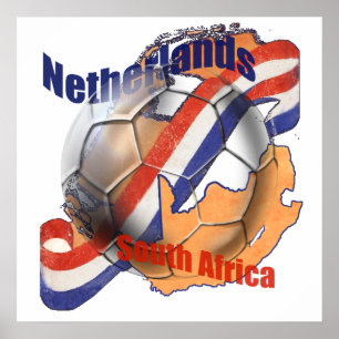 Poster Bandeira holandesa do Dutch da bola de futebol de