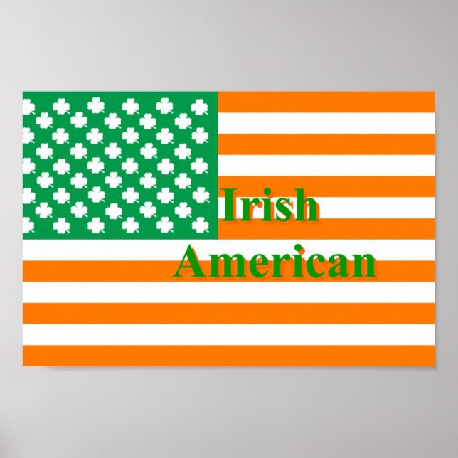 Póster Bandeira irlandesa america (Frente)