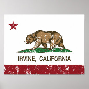 Póster Bandeira Irvine do estado de Californi