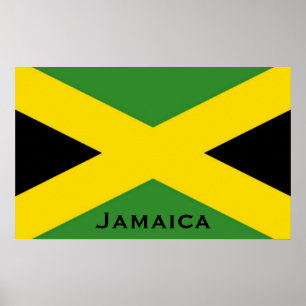 Póster Bandeira jamaicana a The Edge com palavra de