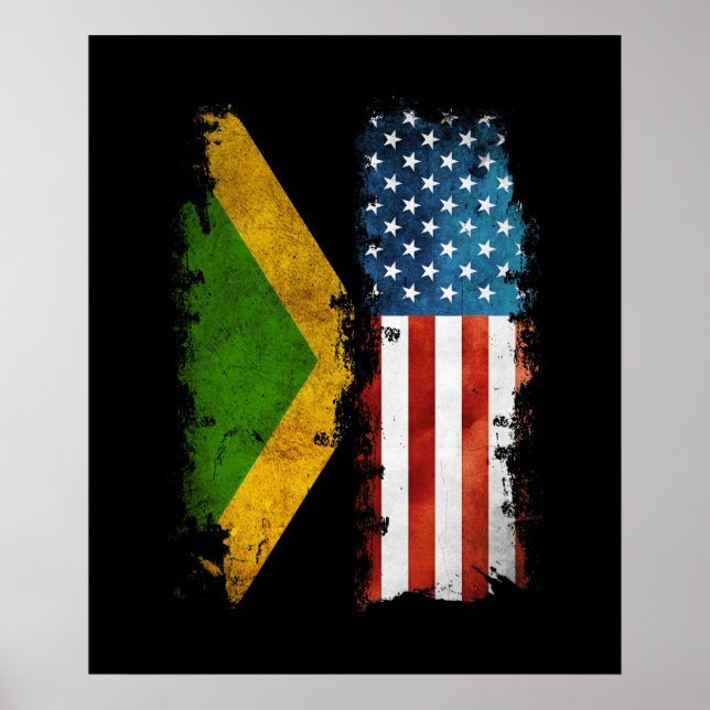 Poster Bandeira jamaicana americana Jamaica Usa (Frente)