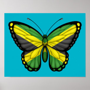 Póster Bandeira jamaicana da borboleta