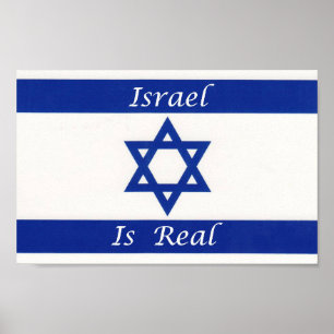 Poster Bandeira Judaica - Israel é real - Estrela Israeli