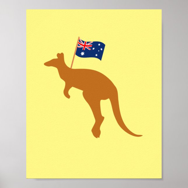 Poster bandeira kangaroo australia vertical (Frente)