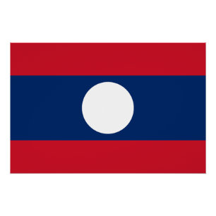 Póster Bandeira Laos