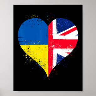Poster Bandeira Legal da União Jack e da Ucrânia para Ucr