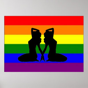 Póster Bandeira lésbica grega do orgulho