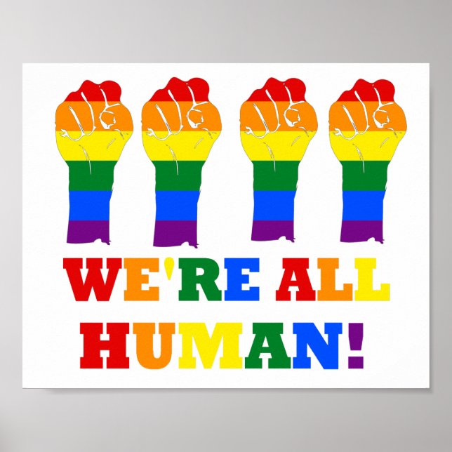 Poster Bandeira LGBT Todos somos o Mês do Orgulho Humano (Frente)
