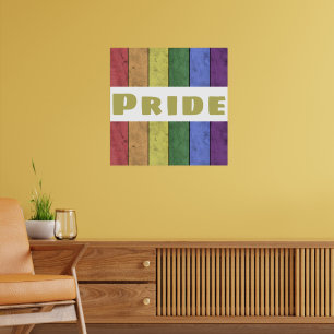 Poster Bandeira LGBT vintage preta texturizada com texto 