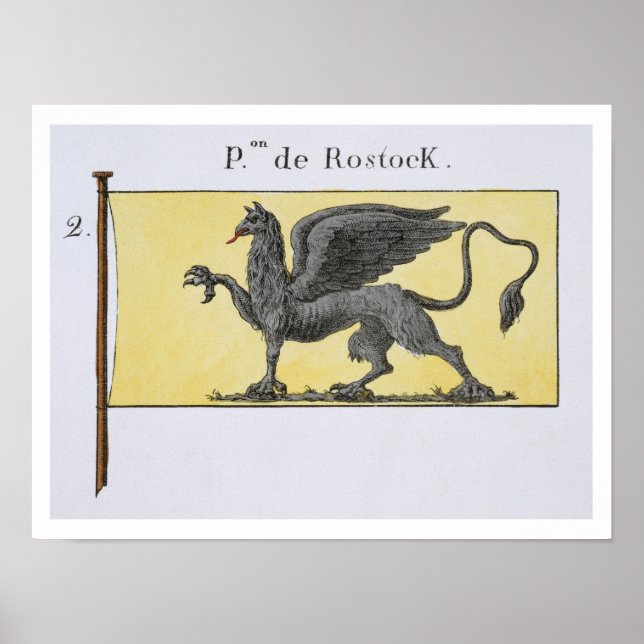 Póster Bandeira marítima com Griffin Emblem que é indicad (Frente)