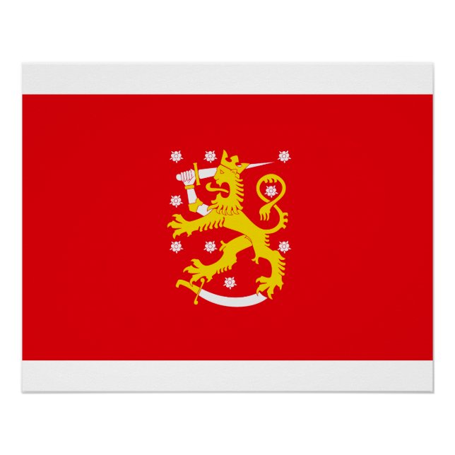Póster Bandeira Medieval da Finlândia (Frente)