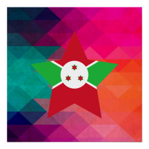 Póster Bandeira moderna de Burundi