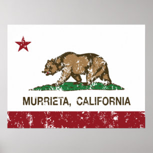 Poster Bandeira Murrieta do estado de Califórnia