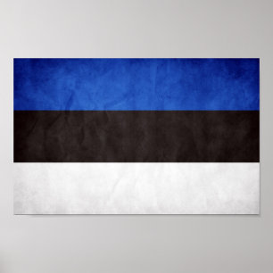 Póster Bandeira Nacional da Estônia