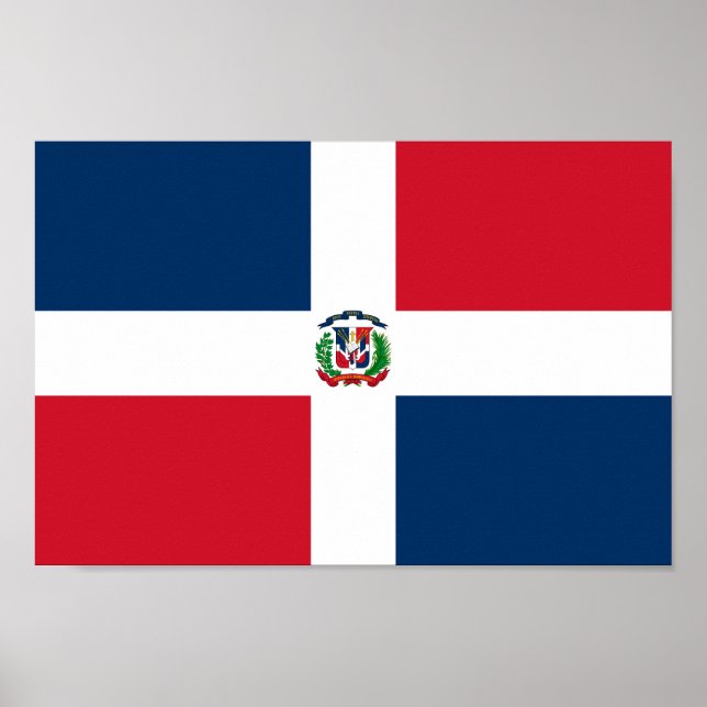 Poster Bandeira Nacional da República Dominicana (Frente)