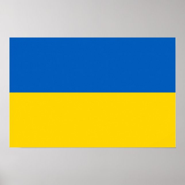Póster Bandeira Nacional da Ucrânia (Frente)