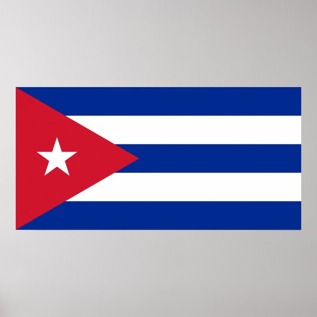 Poster Bandeira Nacional de Cuba (Frente)