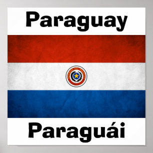 Poster Bandeira nacional de Paraguai