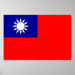Poster Bandeira Nacional de Taiwan da China, pavilhões da