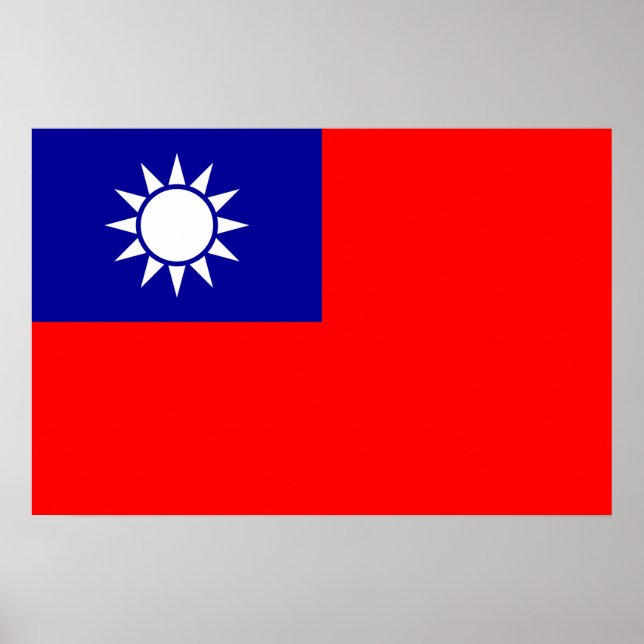 Poster Bandeira Nacional de Taiwan da China, pavilhões da (Frente)