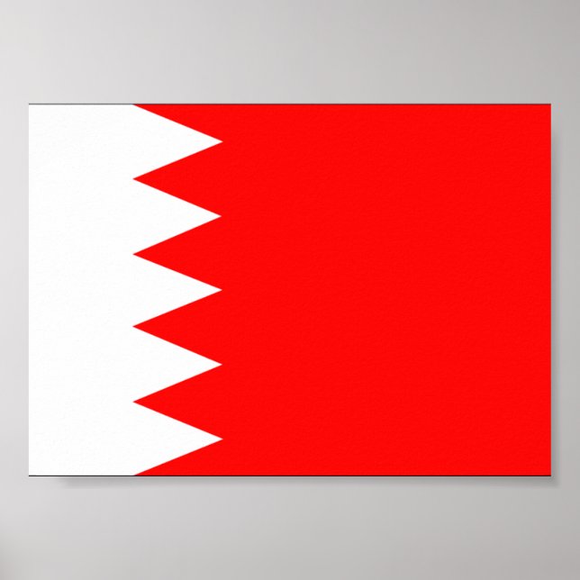 Poster Bandeira Nacional do Bahrein (Frente)