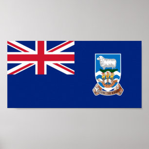 Poster Bandeira nacional do mundo de Ilhas Falkland