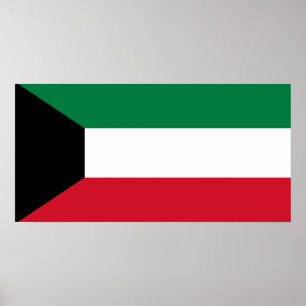 Póster Bandeira nacional do mundo de Kuwait