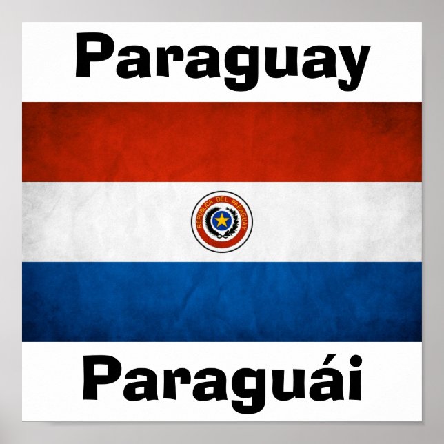Poster Bandeira Nacional do Paraguai (Frente)