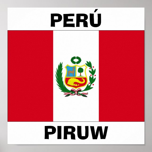 Póster Bandeira Nacional do Peru (Frente)