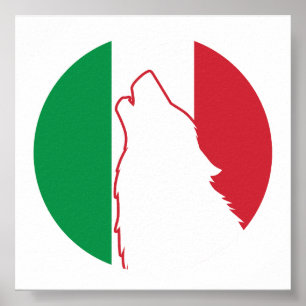 Poster Bandeira Nacional Italiana do Lobo